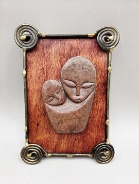 Handmade Zimbabwe "Frame Africa" Natural Stone of Mother & Child